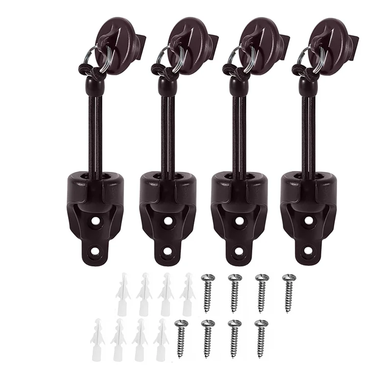 HOES-Replacement Parts Kit For Sun Shade- 4PCS Includes Reinforced Tie Downs, End Caps With Rings For Outdoor Blinds& Roller Sha