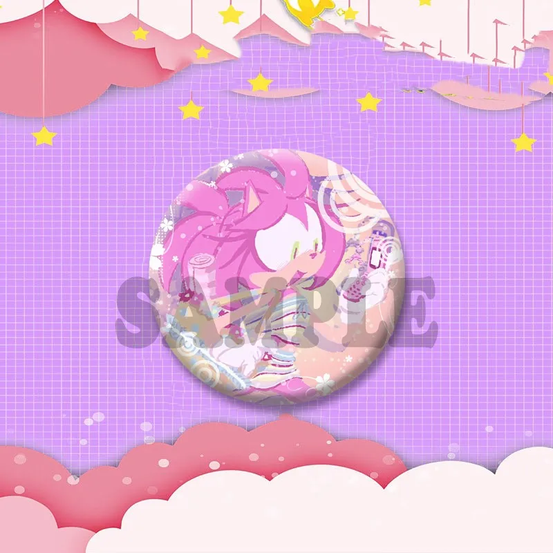 Niedliche Anime-Spielcharakter Amy Rose Brosche Cartoon Rollenspiel-Abzeichen Schmuck Emaille-Pins für Rucksack Kleidung Geschenke für Freunde – Detail 9