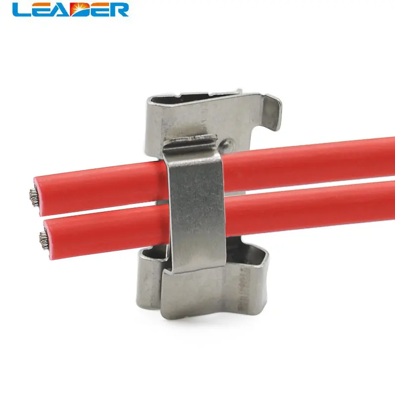 

LEADER SOLAR for 6sqmm Solar Cable 1000 Pieces/lot DC Cable Clips 304 Material PV Panel Clips System Mounting Installation