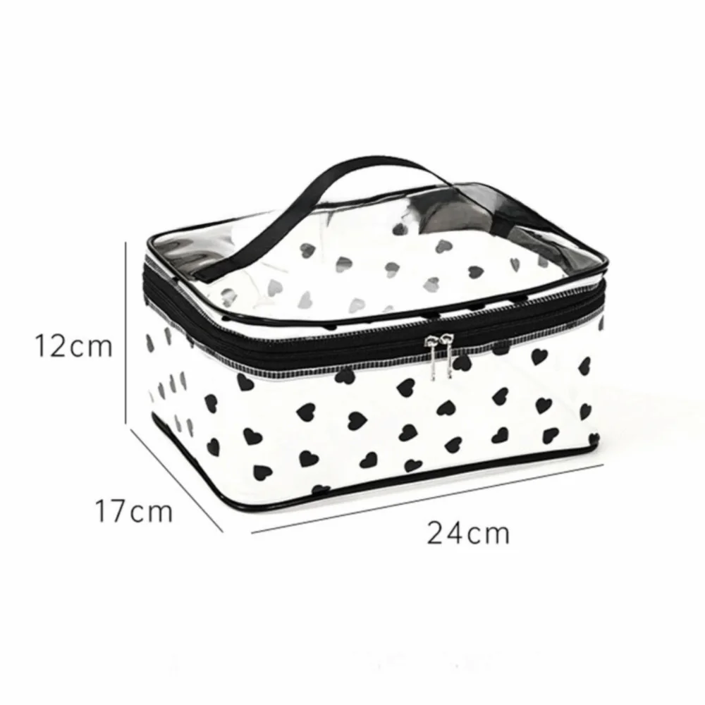 حقيبة مكياج متعددة الوظائف قابلة للتنفس، حقيبة مستحضرات تجميل شفافة كرتونية، حقيبة مستحضرات تجميل مستطيلة، رحلة عمل #6