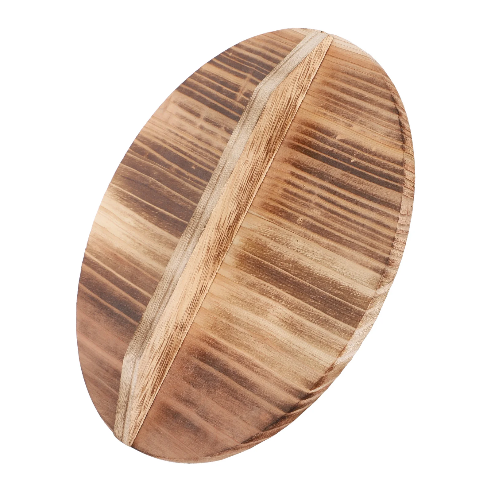 

23.6cm Handcrafted Wooden Pot Cover Vintage Style Wok Lid for Cooking Stir Fry Pan Replacement Lid with Comfort Grip