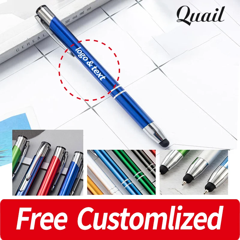 Free Custom LOGO/School Name Touchscreen Pen Ballpoint Pen Metal Touch Pen Capacitive Pen Office & School Writing Accessories