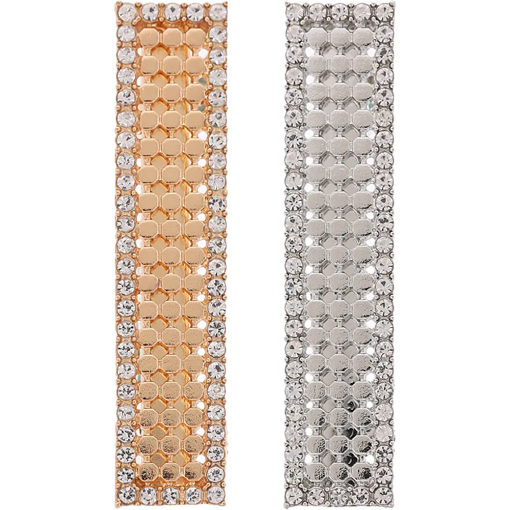 2 قطعة مقاطع حجر الراين أنيقة سبيكة المشابك المرأة إكسسوارات الشعر مقاطع جانبية صغيرة لتصفيف تقسيم مجعد مستقيم #6