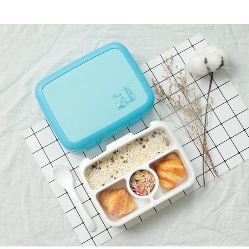 800ml Multifunctional Leak-Proof Bento Box with Compartments PP Picnic Fruit Lunch Box Container for Office School Food Box