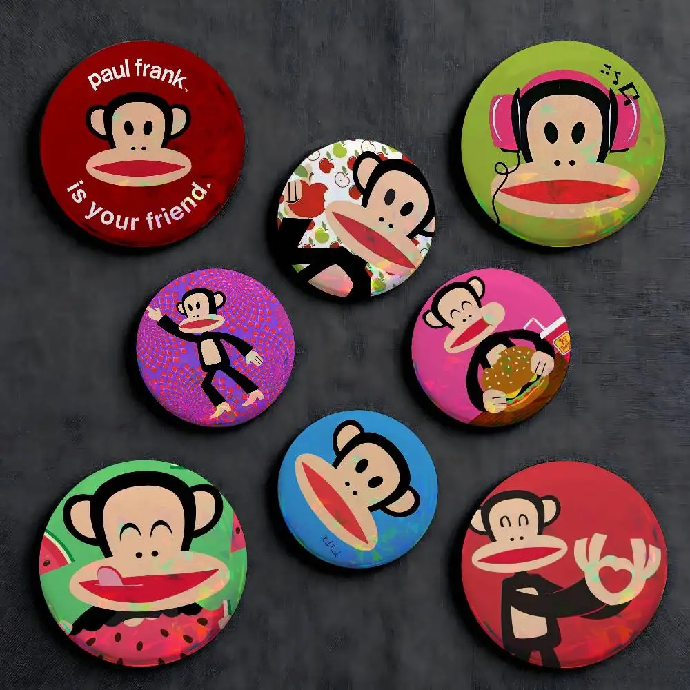 P-Paul F-Frank Round Exquisite Badge Brooches Creative Pins For Clothes Hat Backpack Gift Accessories