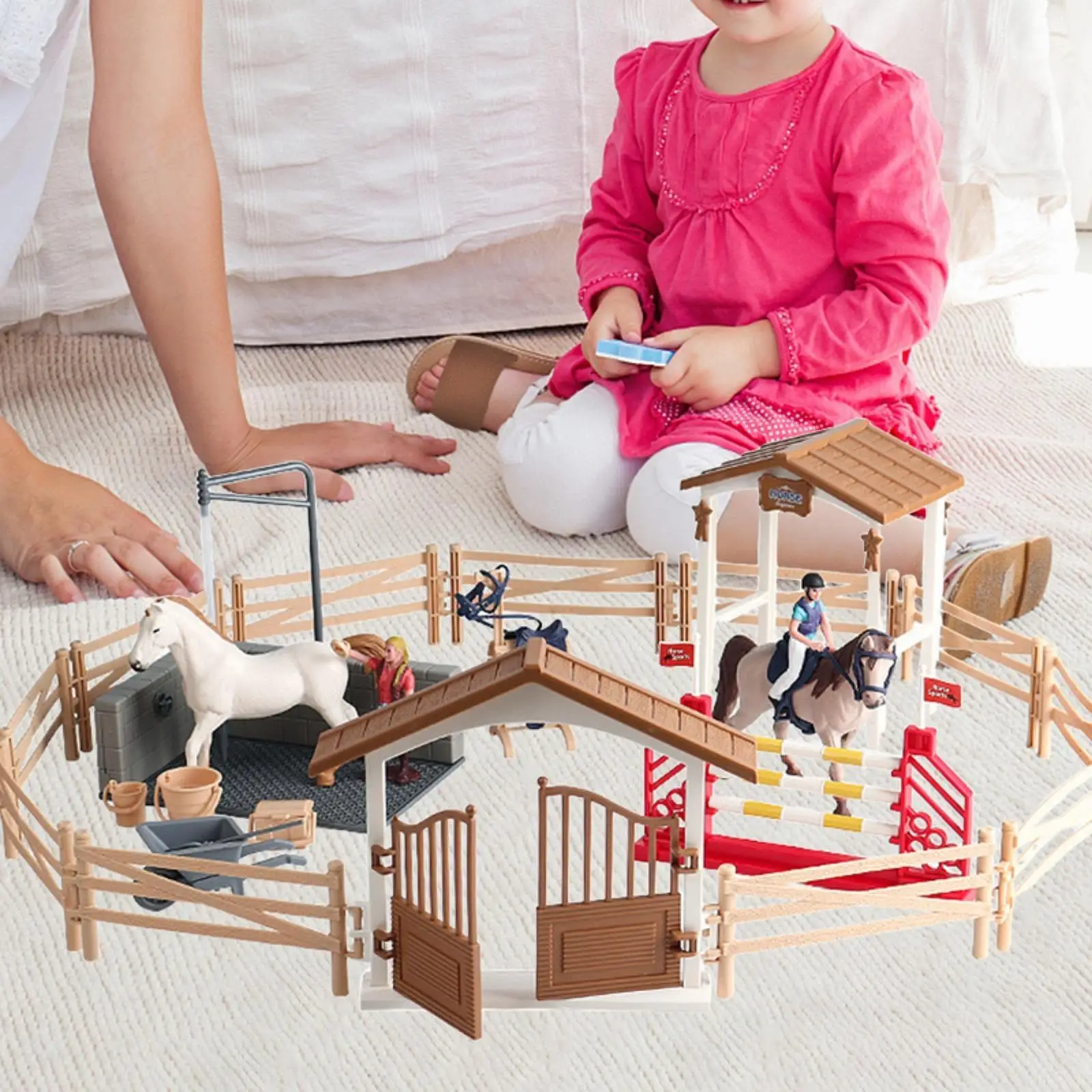 Horse Playset Toy Pretend Play Toy for Kids 3 4 5 6 7 Year Old Baby