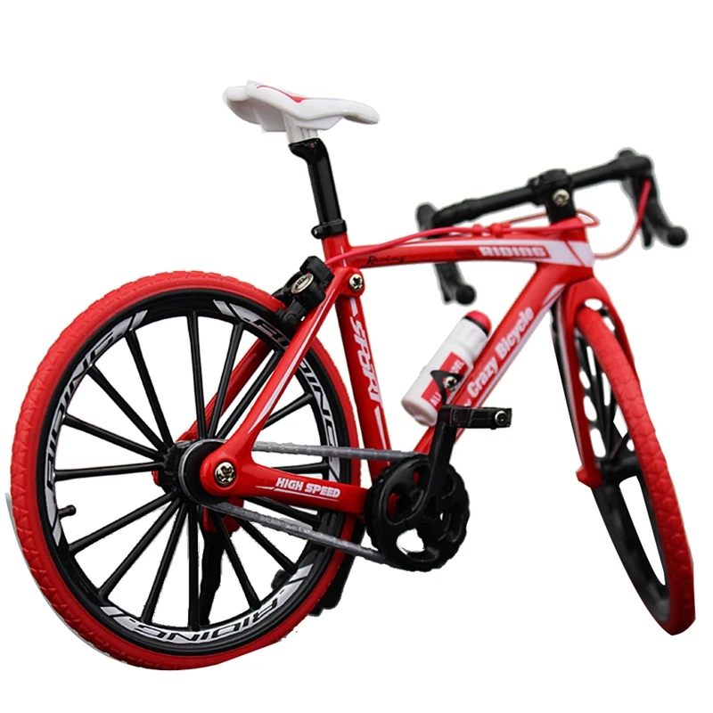 1:10 Alloy Bicycle Model Diecast Metal Finger Mountain Bike Curved Handlebar Bike Adult Collectible Children Toys