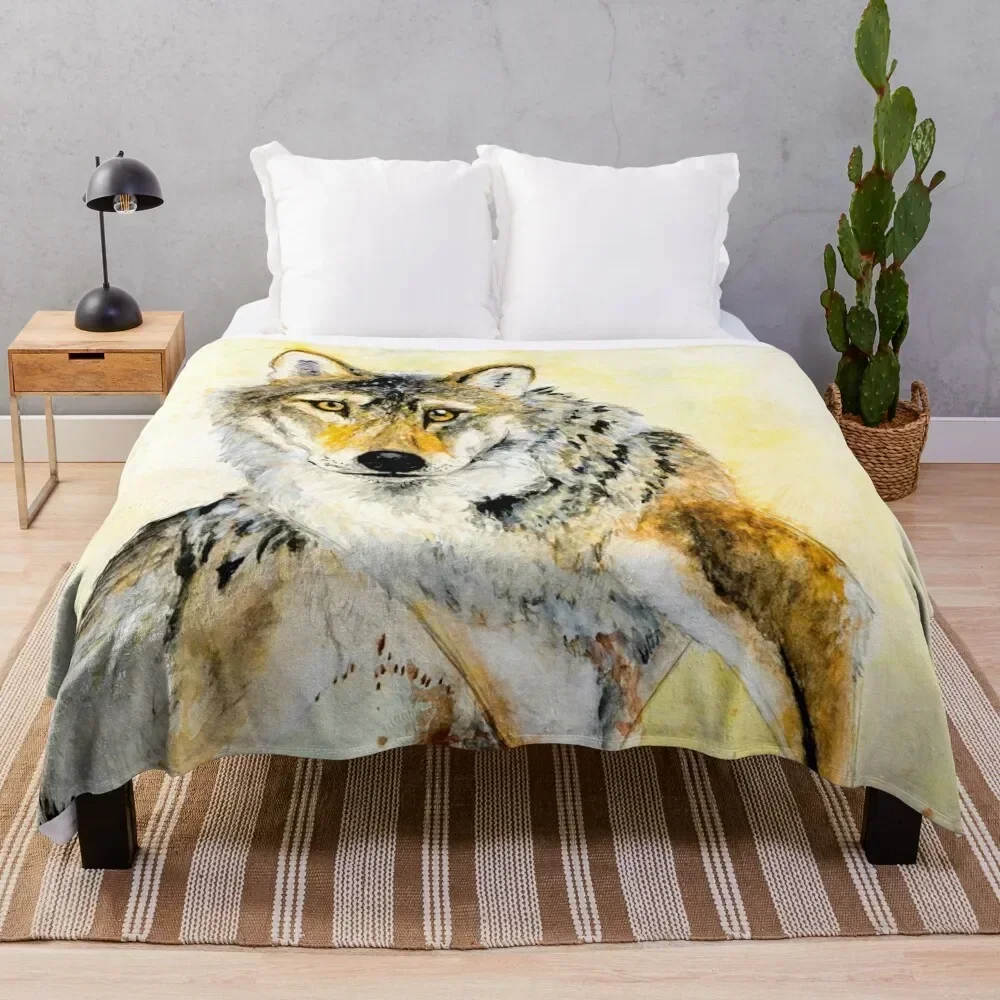 

Totem Wolf Gray wolf Throw Blanket Sofa Luxury Decorative Sofas Soft Plaid Blankets