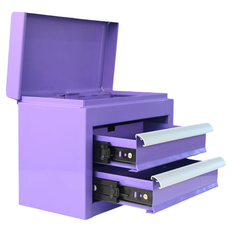 a forHeavy Duty Cold Rolled Steel Tool Box With Top Lid and 2 Drawers Garage Workshop Metal Tool Chest Custom Color Available