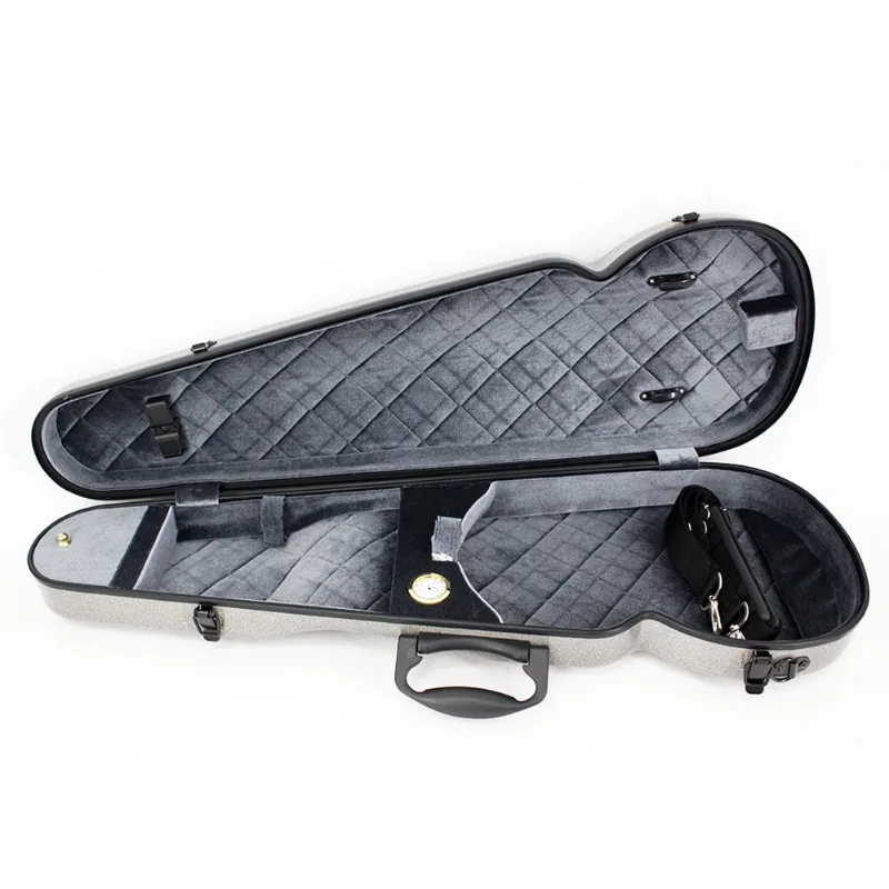 Estojo rígido para violino PC compressão e resistente a arranhões, branco e preto