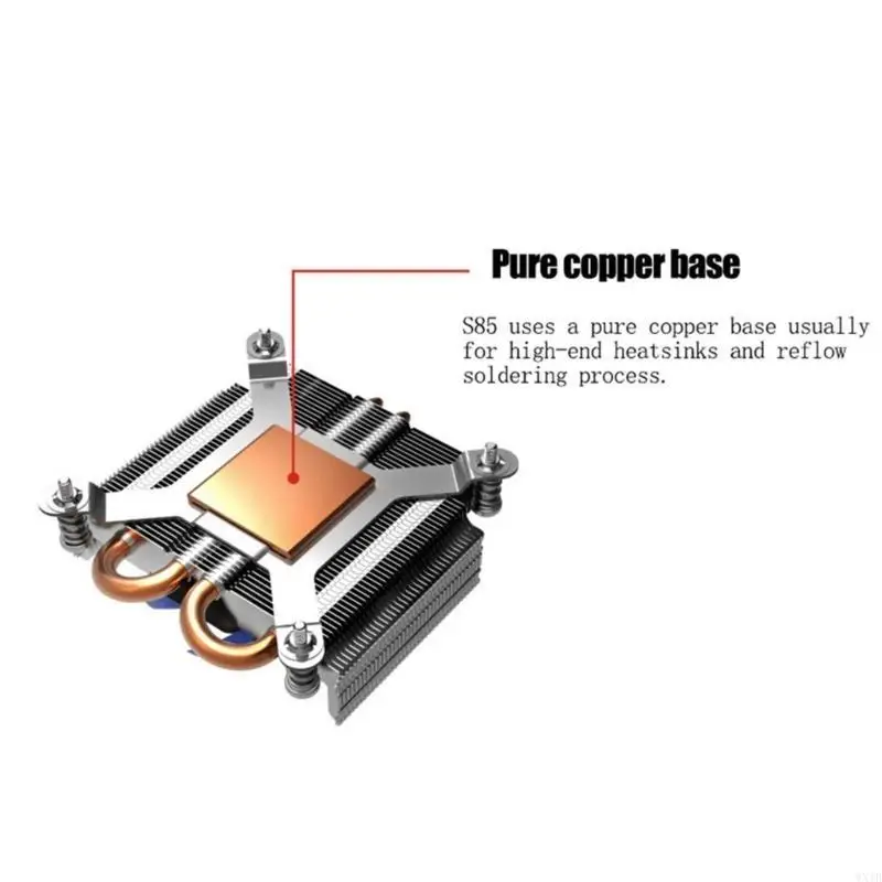 2 Тепловая труба Town CPU Air Cooler 1U Radiators HTPC для LGA1200 115X