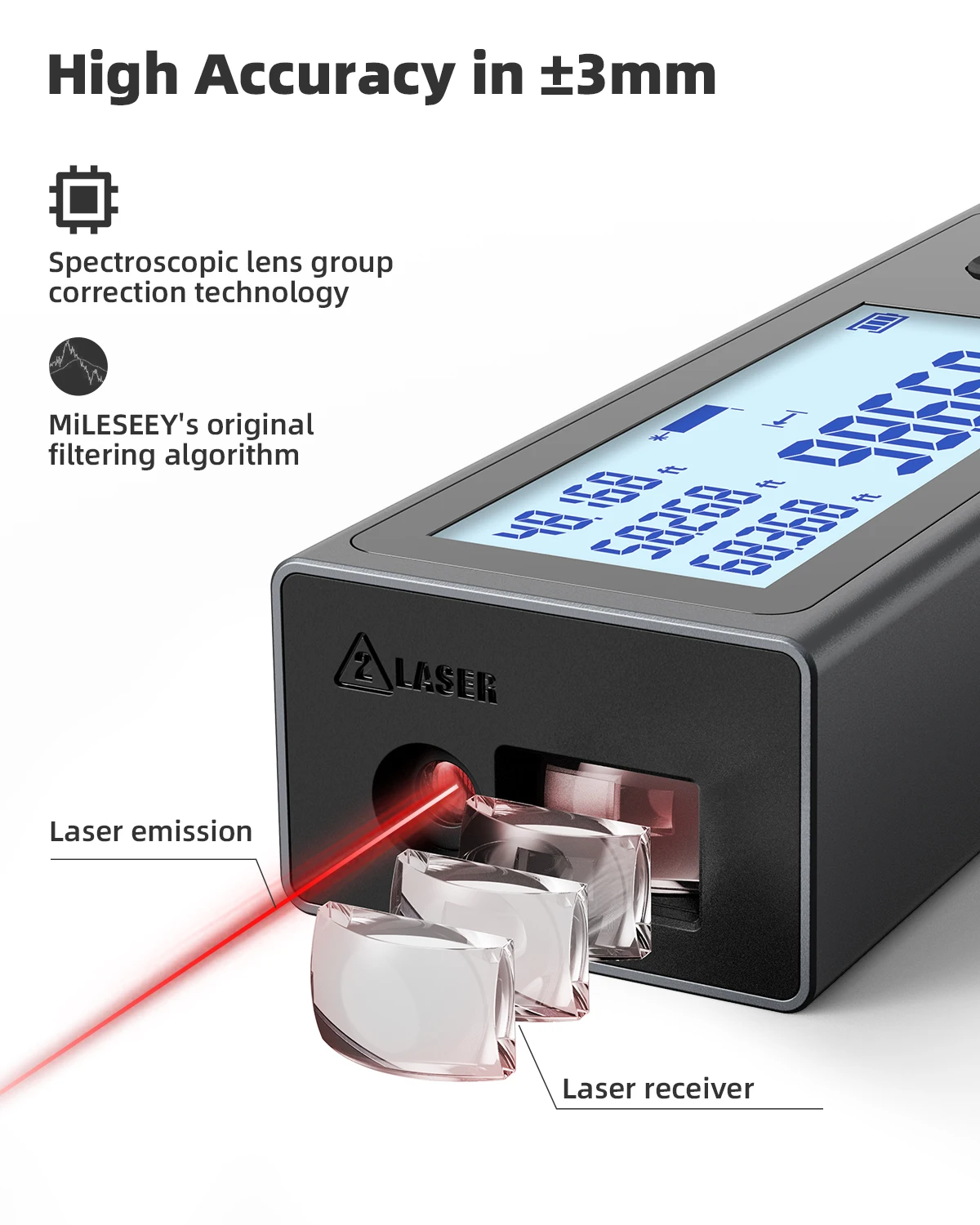 Miernik laserowy MILESEEY M120 z możliwością ładowania, Bluetooth, taśma laserowa 30M 40M, narzędzia pomiarowe