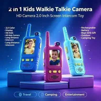 2 In1 Kids Walkie Talkie Camera Toy 2.0