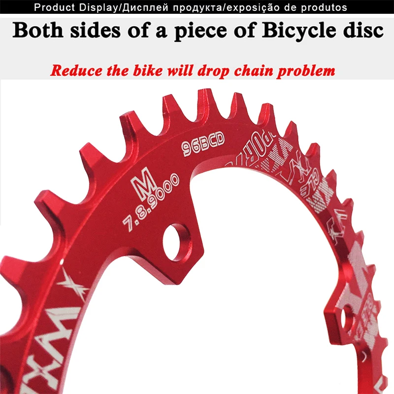 VXM 96BCD Round Oval Chainring MTB Mountain Bikes Narrow Wide Chainring 30T 32T 34T 36T 38T Bicycle Crankset Tooth Plate Parts