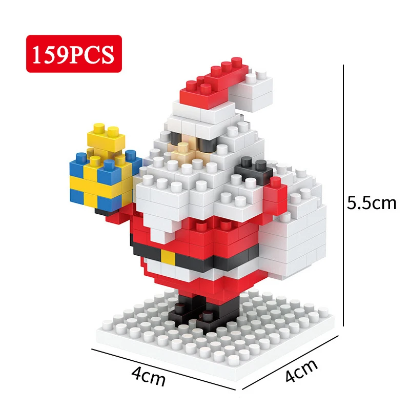 Christmas Series Building Block Toys DIY Santa Claus Elk Snowman Model Mini Assembly Bricks Children's Educational Toys Gifts