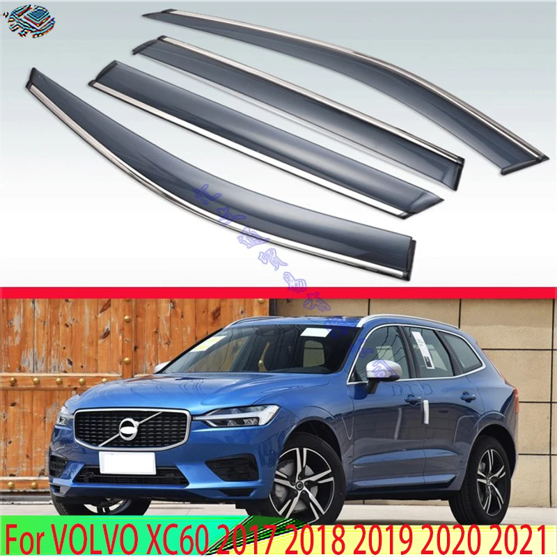 

Для VOLVO XC60 2017 2018 2019 2020 2021 пластиковый внешний козырек вентиляционные шторы оконный солнцезащитный дефлектор от дождя 4 шт.