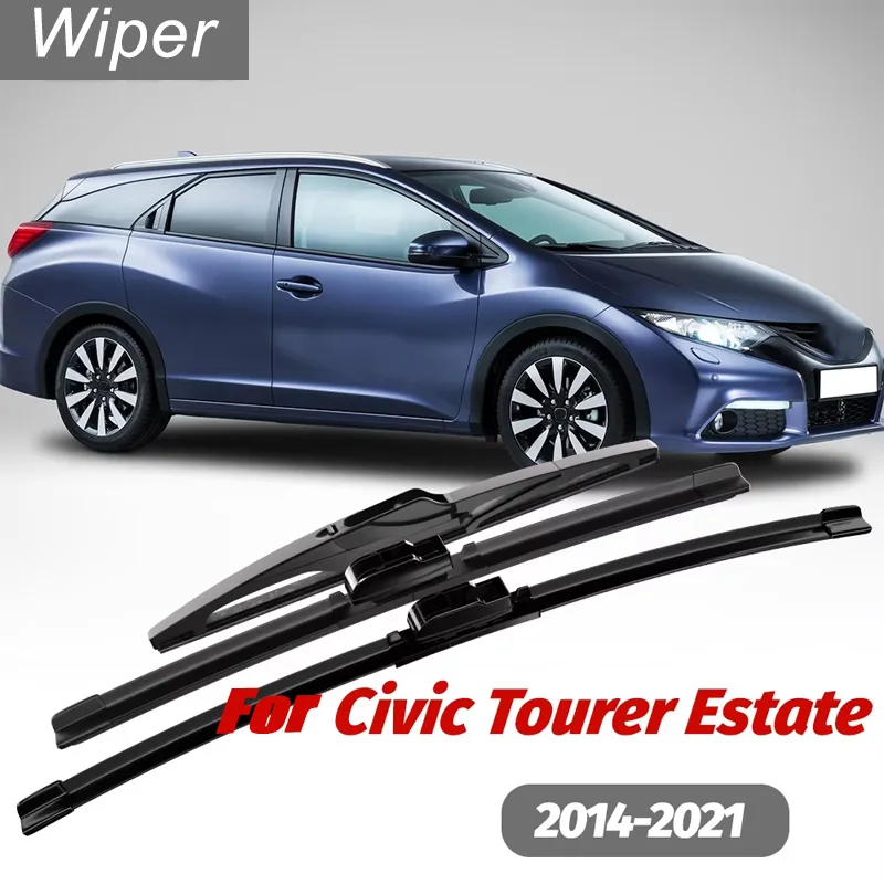 1set Front & Rear Windshield Wiper Blades Windscreen Wipers For Honda Civic Tourer Estate 2014-2021 2015 2016 2017 2018 2019