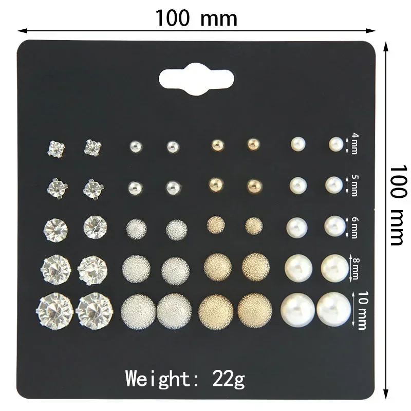 Delysia King 20pairs Women Versatile Trendy Simplicity Pearl Earrings Six Claw Zircon Lady Temperament Ear Studs
