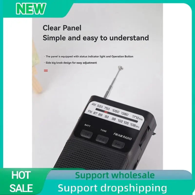 Solid Mini Pocket FM AM Radio Portable Rechargeable Radios With LED Flashlight Support 3.5Mm Headphone TF Card