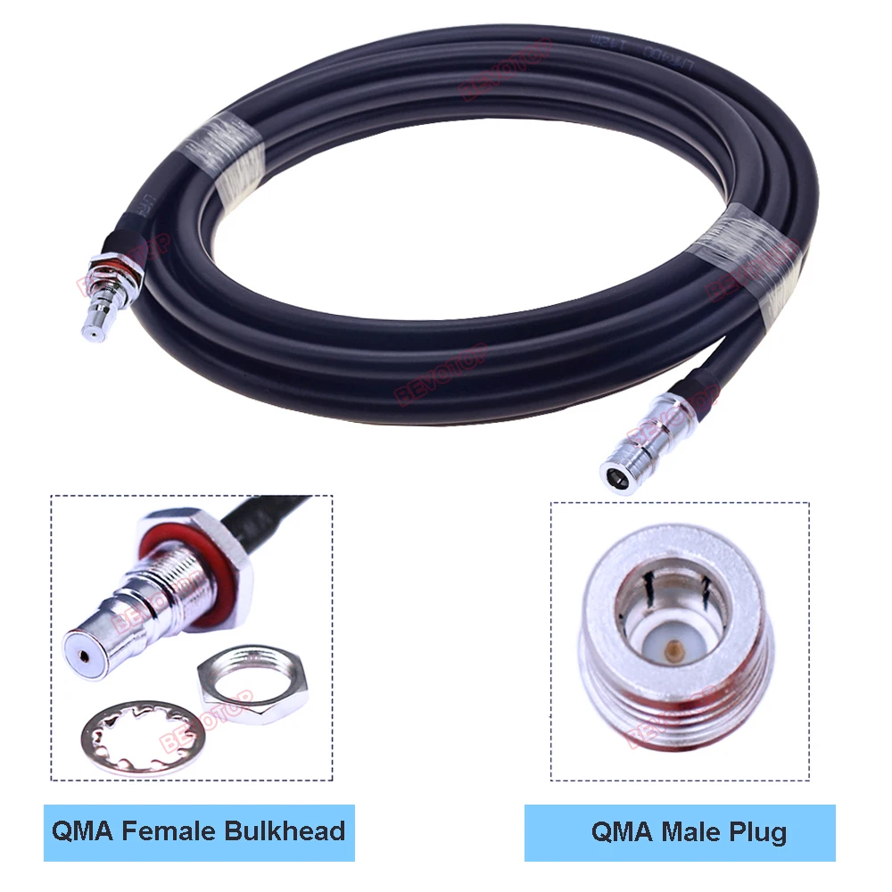 Imagem -03 - Bevotop-qma para Cabo Qma Feminino e Masculino Ângulo Reto e Direito 90 ° Plug Jumper de Baixa Perda rf Coaxial Pigtail Lmr400 Lmr400