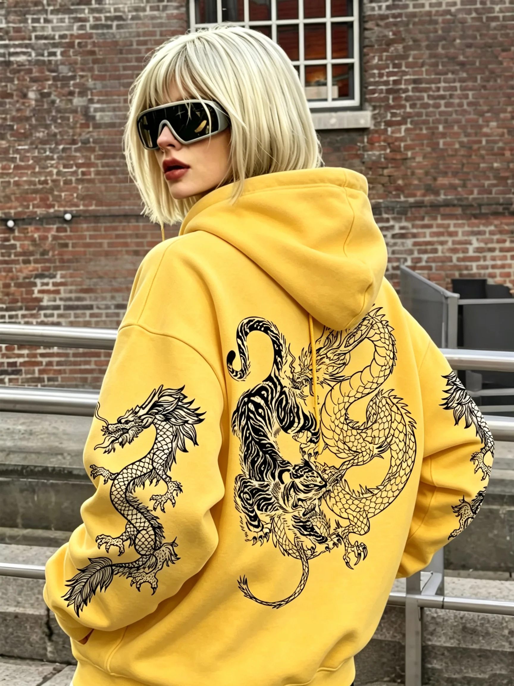 2026 neuer Kapuzenpullover im Nationalstil mit dunklem Drachen- und Tigertotem! Trendiger Unisex-Hoodie im chinesischen Stil mit Drachenmuster – Detail 23