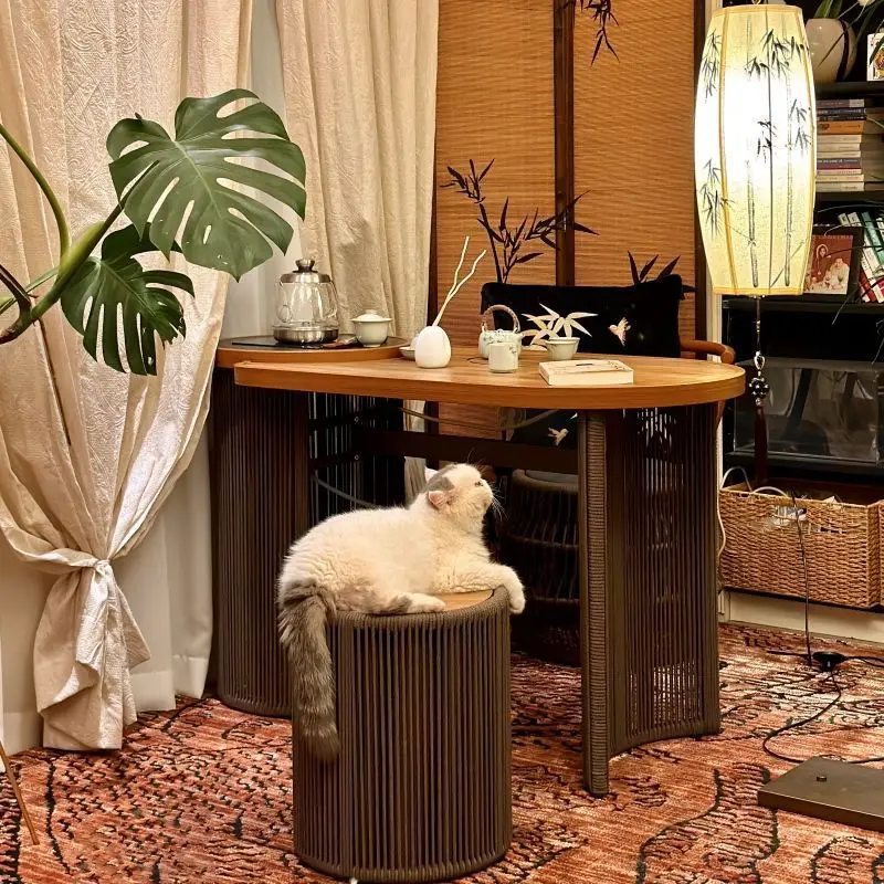 Balcony tea table and chair combination living room tea making household small tea table