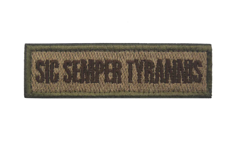 SEMPER FIDELIS & SIC SEMPER TYRANNIS English Version Embroidered Hook&loop Patch Tactical Armband Backpack Sticker Morale Badge