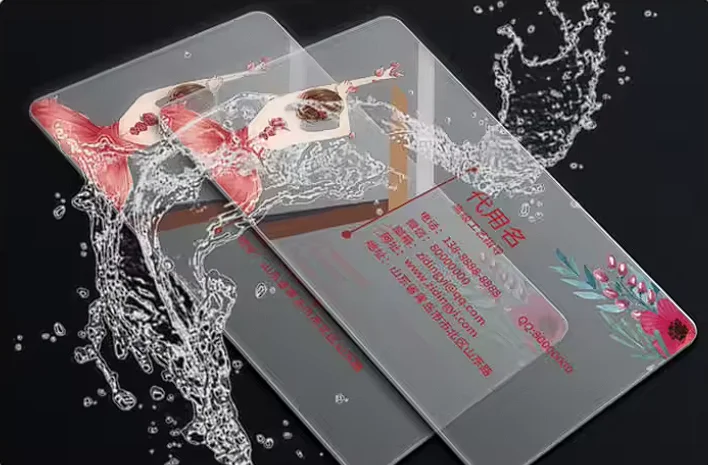 1000pcs Customized printing of transparent inkjet, transparent PVC business card, waterproof plastic card