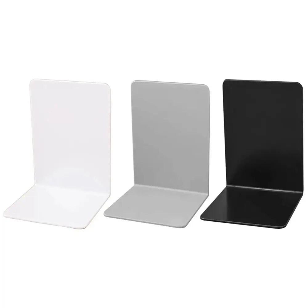 1/2Pcs L-Shaped Simple Bookend with Anti-slip Design Thickened Book Stoppers Holders Decorative Plastic Book End Stand Rack