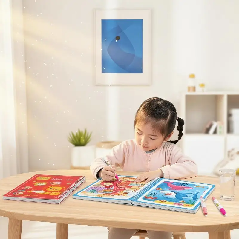 Magic Water Doodle Book Non-Toxic Montessori Educational Toy for Kids Preschool Learning Birthday Gift for Boys