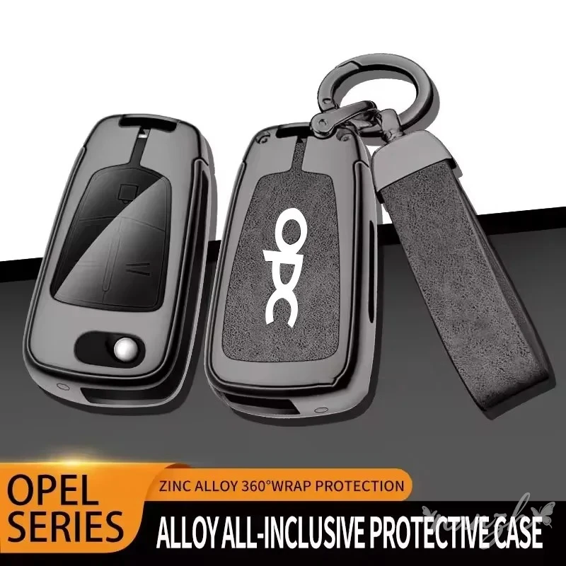 

Чехол для автомобильного ключа из цинкового сплава и кожи для Opel Astra J H Corsa Insignia Mokka Zafira Meriva OPC, брелок-держатель, аксессуар