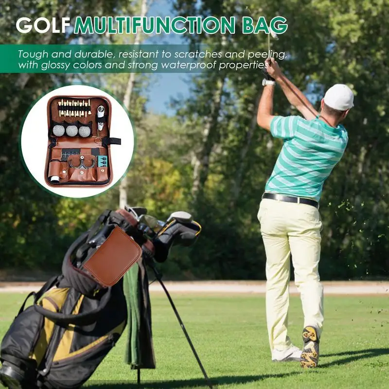 Golf Ball Bag Pouch Waterproof Golf Glove Holder Case Golf Caddie Case Caddy Women Men Cart Travel Holder Golf Accessories