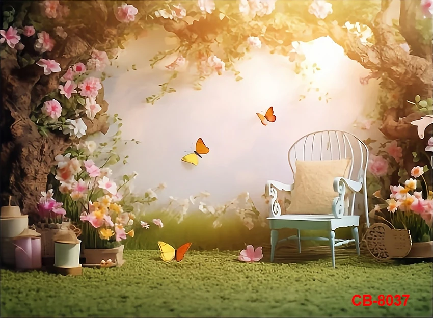 Весенний живописный фон, сладкие цветы, фон для фотосъемки, луг, цветочные цветы, садовые цветы, луга, парк, деревья, ребенок