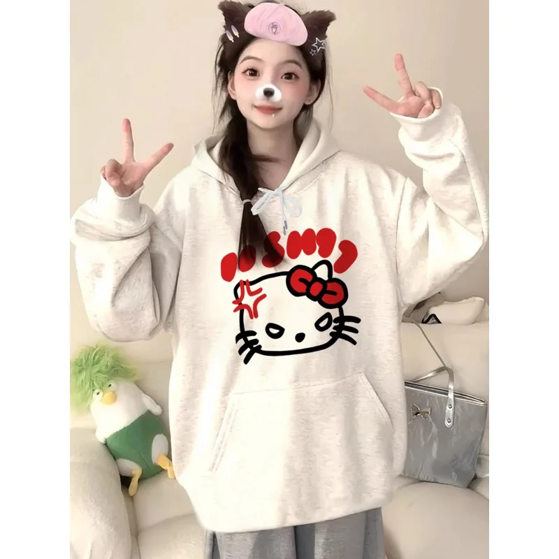 

Sweet and Spicy Angry KT Cat Толстовка с 3D принтом для женщин Осень Новый стиль Свободный и повседневный универсальный быстросохнущий топ Модный