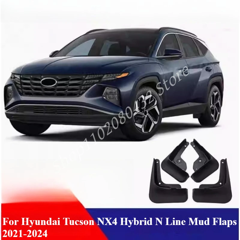 

For Hyundai Tucson NX4 Hybrid N Line Mud Flaps 2021-2024 Car Splash Guards Fender Protector 4pcs Mudguards Accessories