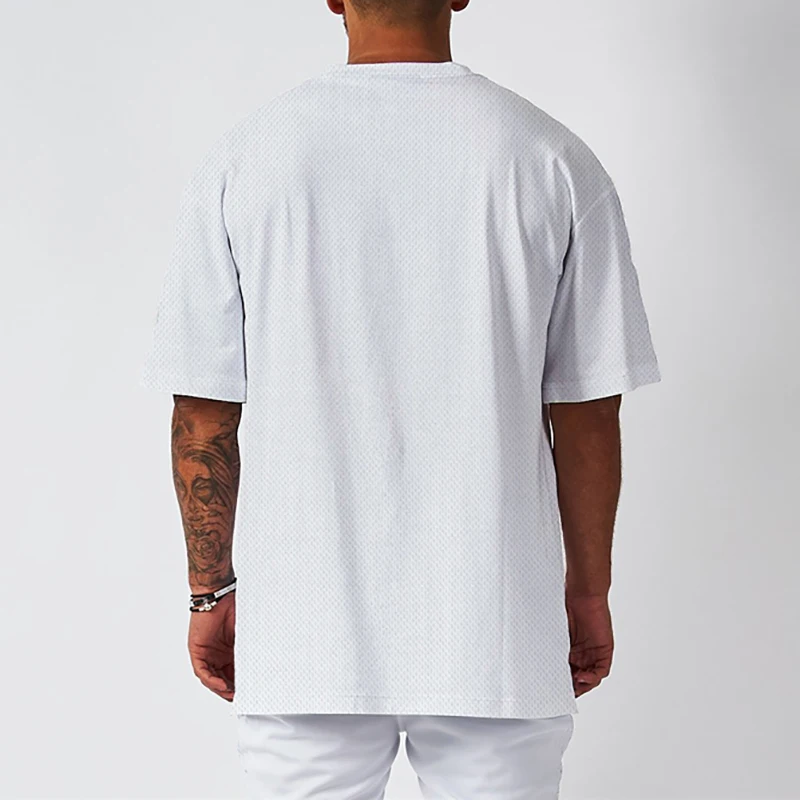 Men Oversized Mesh T Shirt Quick Dry Breathable Half Sleeve Loose Tee For Gym Bodybuilding Hip Hop Streetwear Running Sportswear