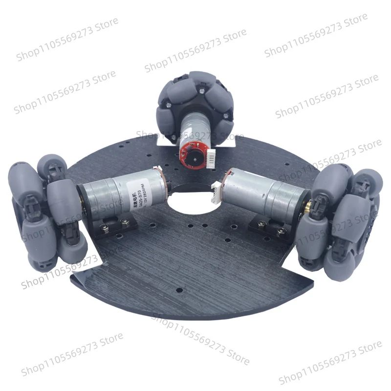 3WD Smart Robot Car Chassis Kit with 370 DC Gear Motor & Encoder, Omni Wheel Mobile Platform for DIY Arduino Toy Parts