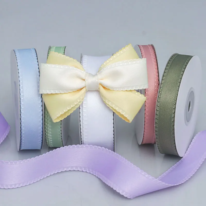 50 Yards/Rolle Polyesterband 10MM 15MM 25MM Breiten für DIY-Bastelarbeiten und Verpackungen, dekoratives Seidenband – Detail 1