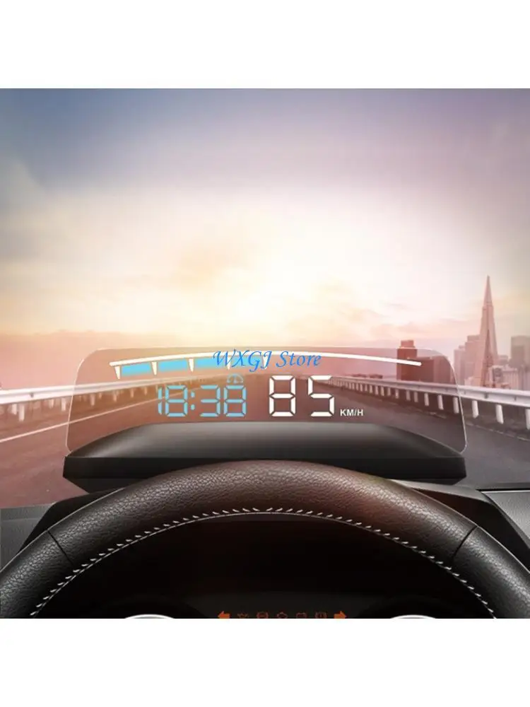 37JE Universal Car HUD Display High Resolution No Ghosting Real Time Speed RPM Data