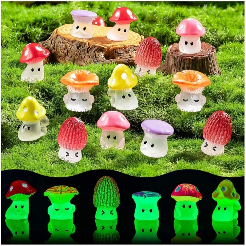 Cute Mini Mushroom Figurines for Fairy Garden Decor