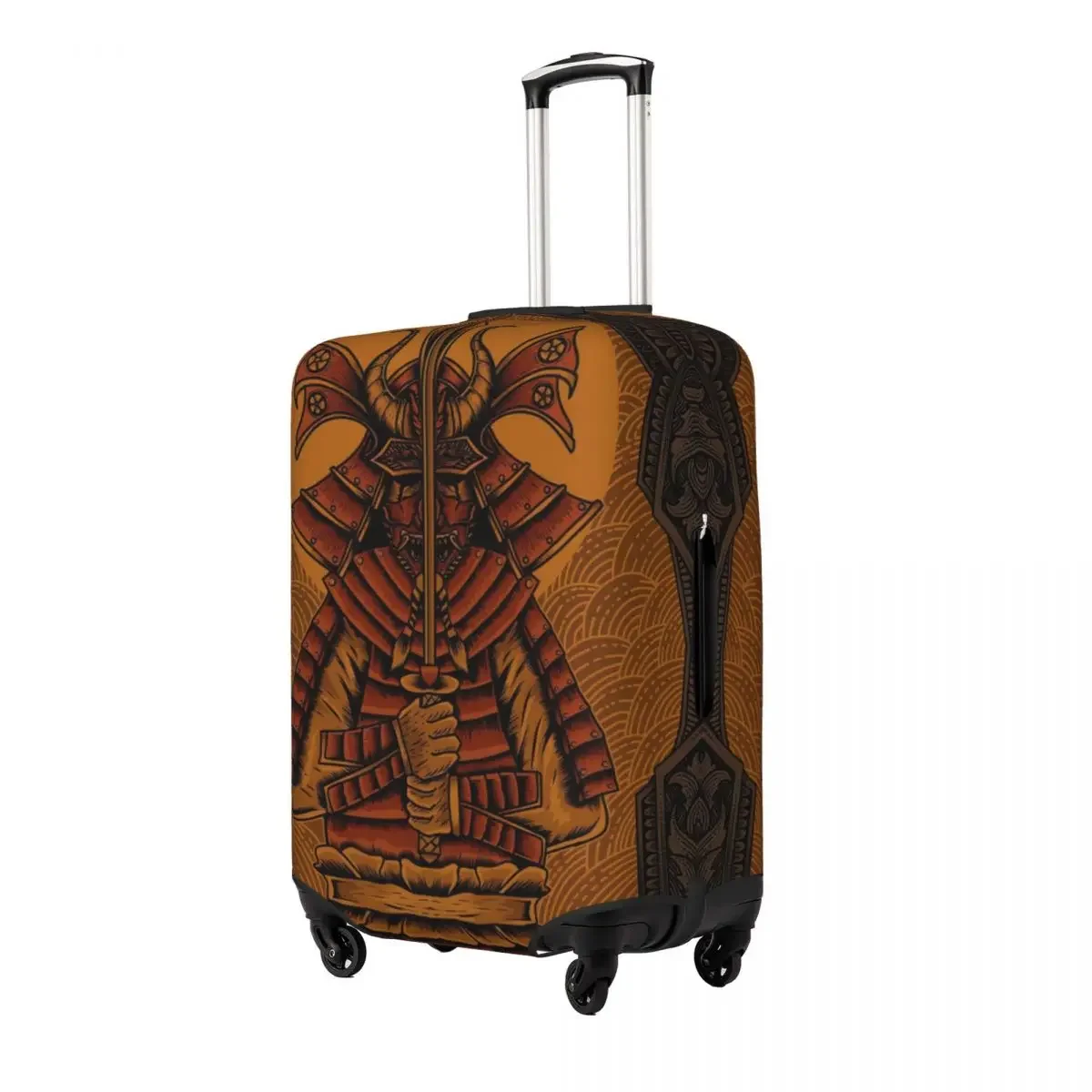 Samurai  With Antique Engraving Ornament Luggage Protective Dust Covers Elastic Waterproof 18-32inch Suitcase Cover