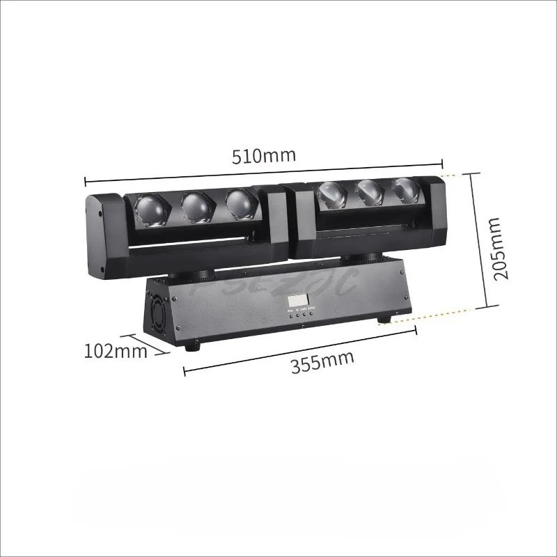 150W Two Arm Six Head Effect Stage Light Four in One Beam Six 20W Light Beads Bar KTV Private Room Laser Light