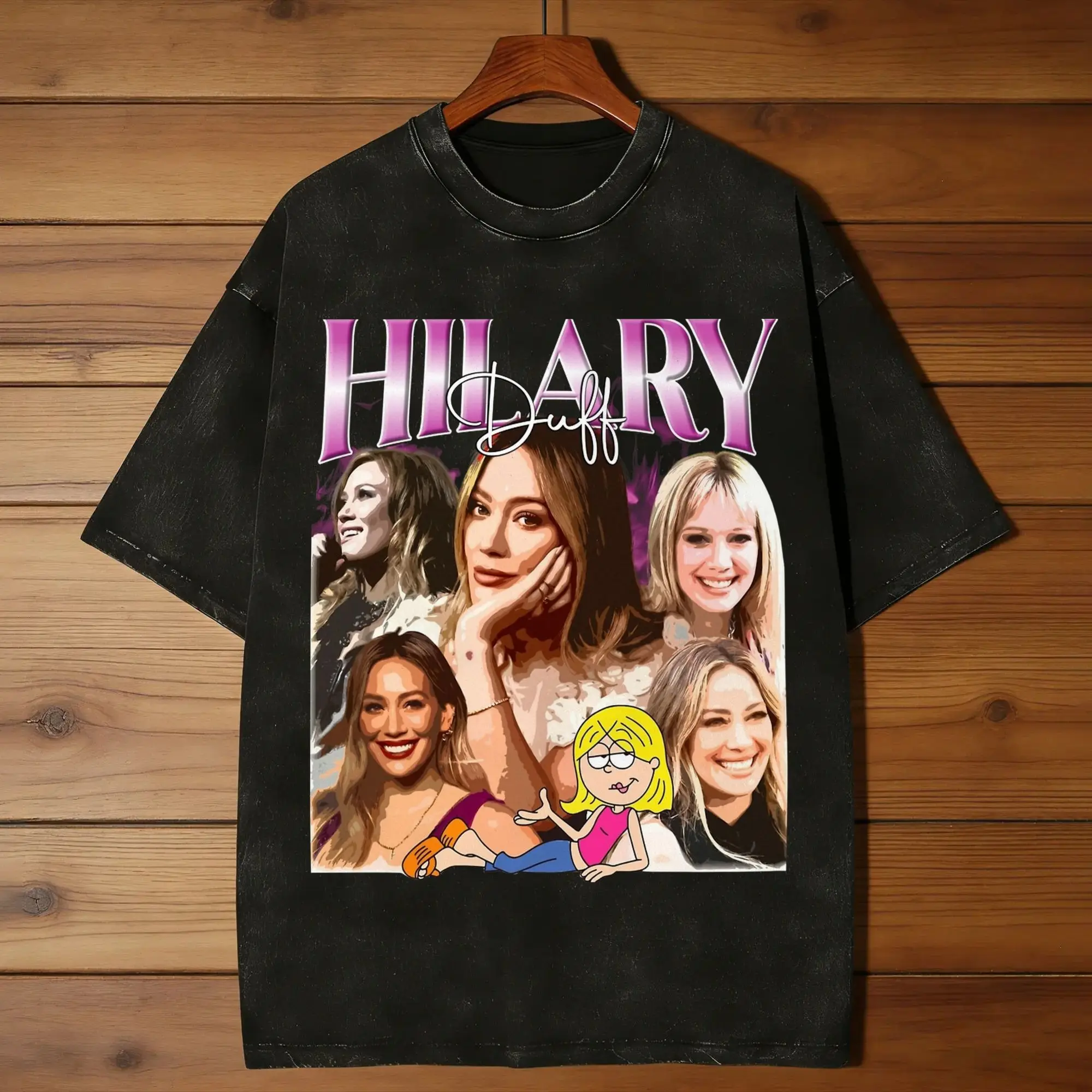 Hilary Duff 2026 Tour Men's T Shirt Washed  Casual Tees Short Sleeve Crew Neck T-Shirts Cotton Gift Idea Clothes