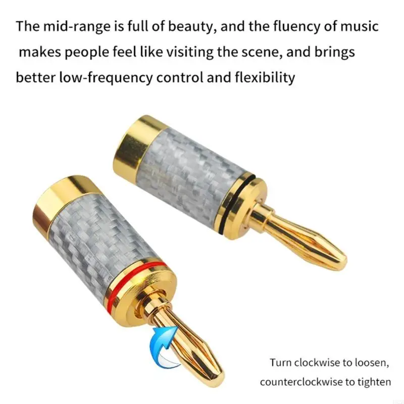 462B Auditory Banana Plugs Durability Carbon Fiber Auditory Connectors With Double Screw Tightening For Stable Performances