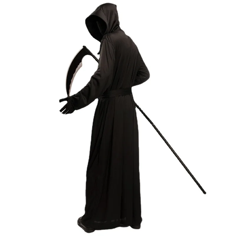 Disfraz de capa negra para niños y adultos, traje de Cosplay de Horror y muerte, Reaper Grim, Halloween