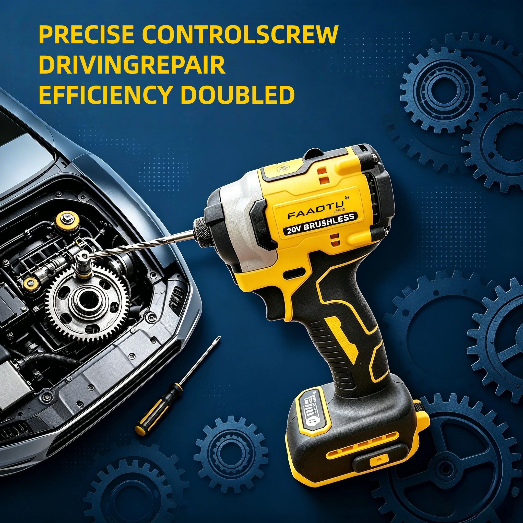 FAAOTU DCF850 Cordless Impact Wrench - 20V DW Battery Compatible High Torque Rechargeable Power Tool
