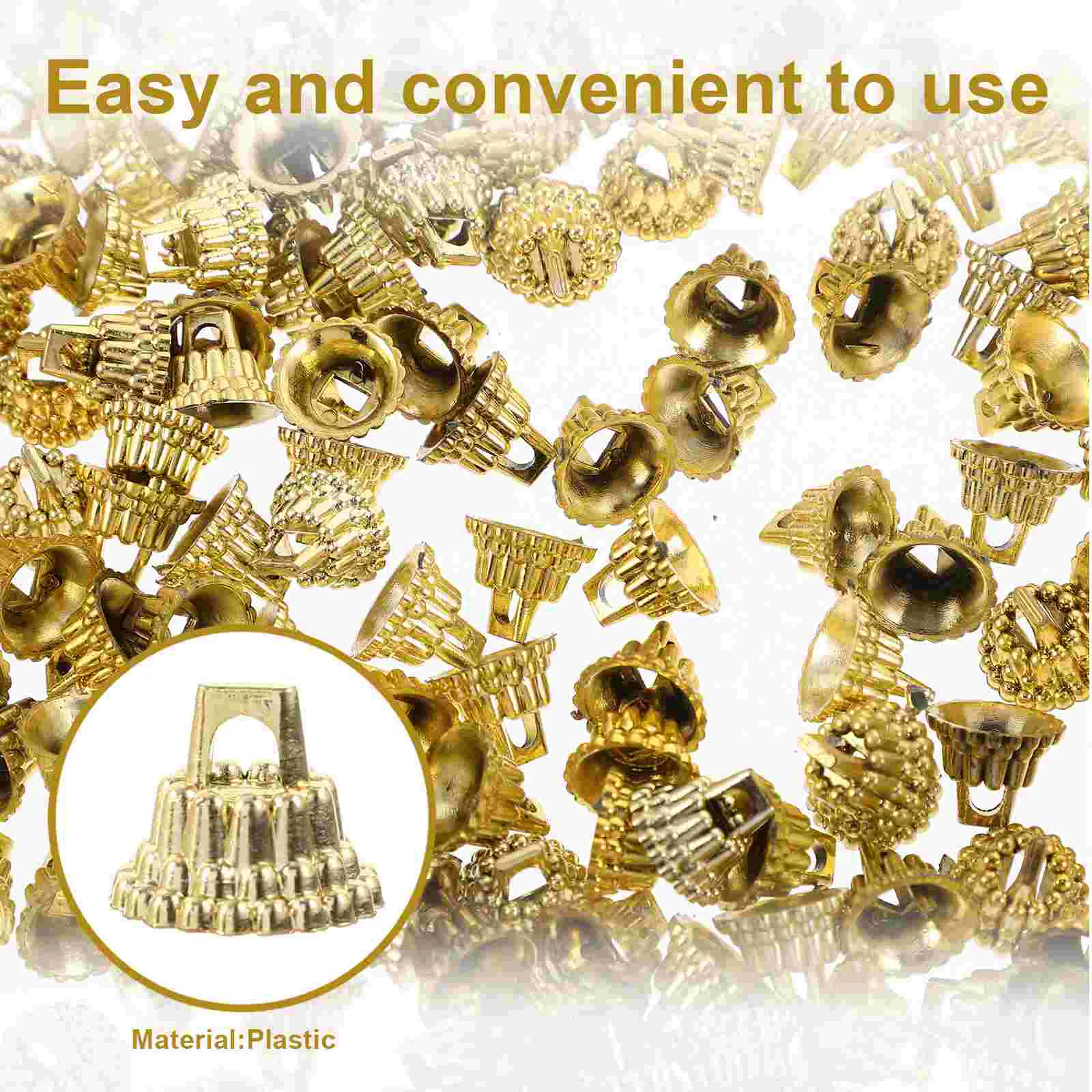 Reusable Christmas Decorations Exquisite Ornaments Holder Bead Premium Material Creative Caps Plastic End Xmas