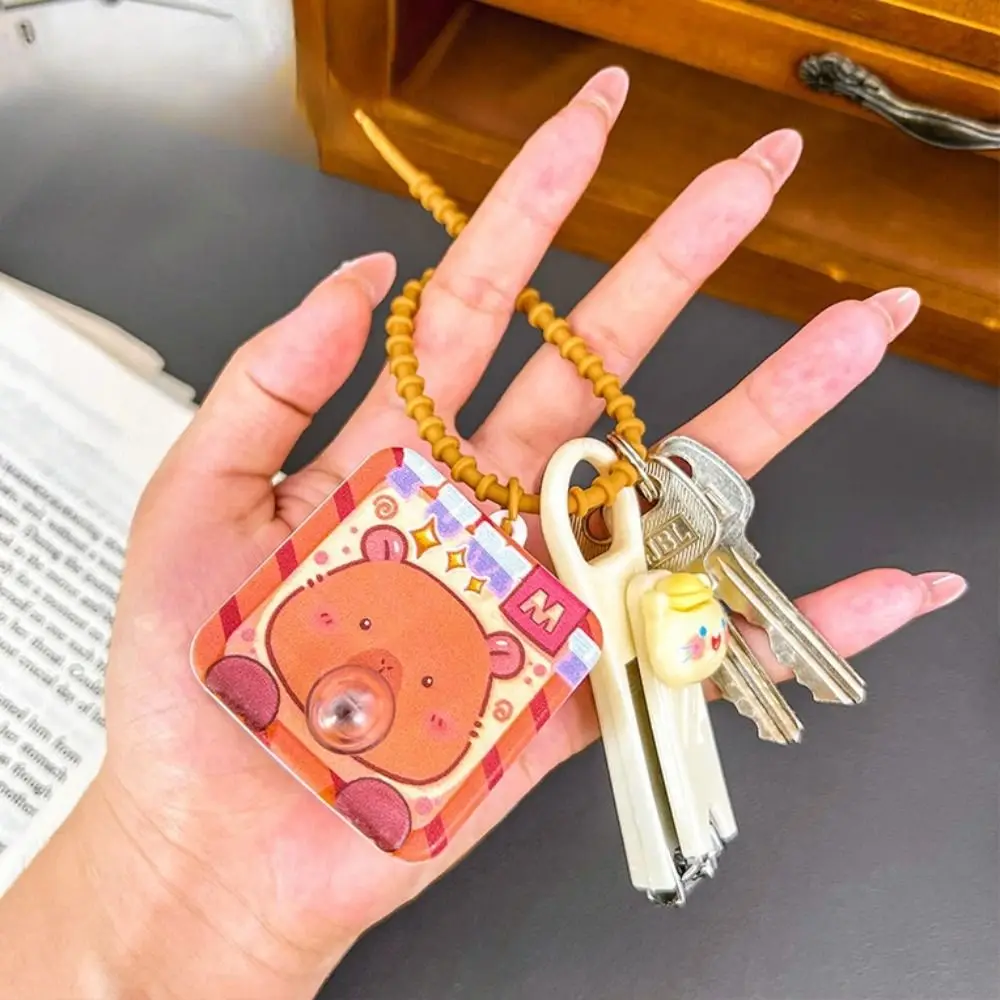 Soft Pinch To Bubble Capybara Keychain Creative Cute Spit Bubble Kapibara Bag Hanging Funny Keyring