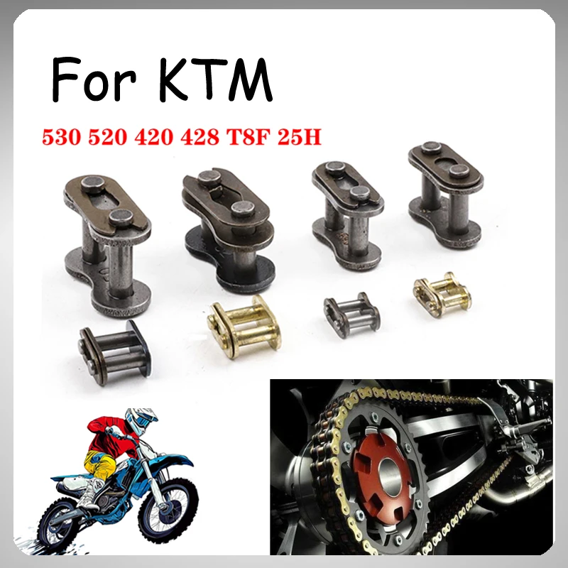 5 piezas de eslabones maestros de cadena 25H/T8F/420/428/520/530 para motocicletas, cuatrimotos, karts, scooters de gasolina y vehículos todoterreno