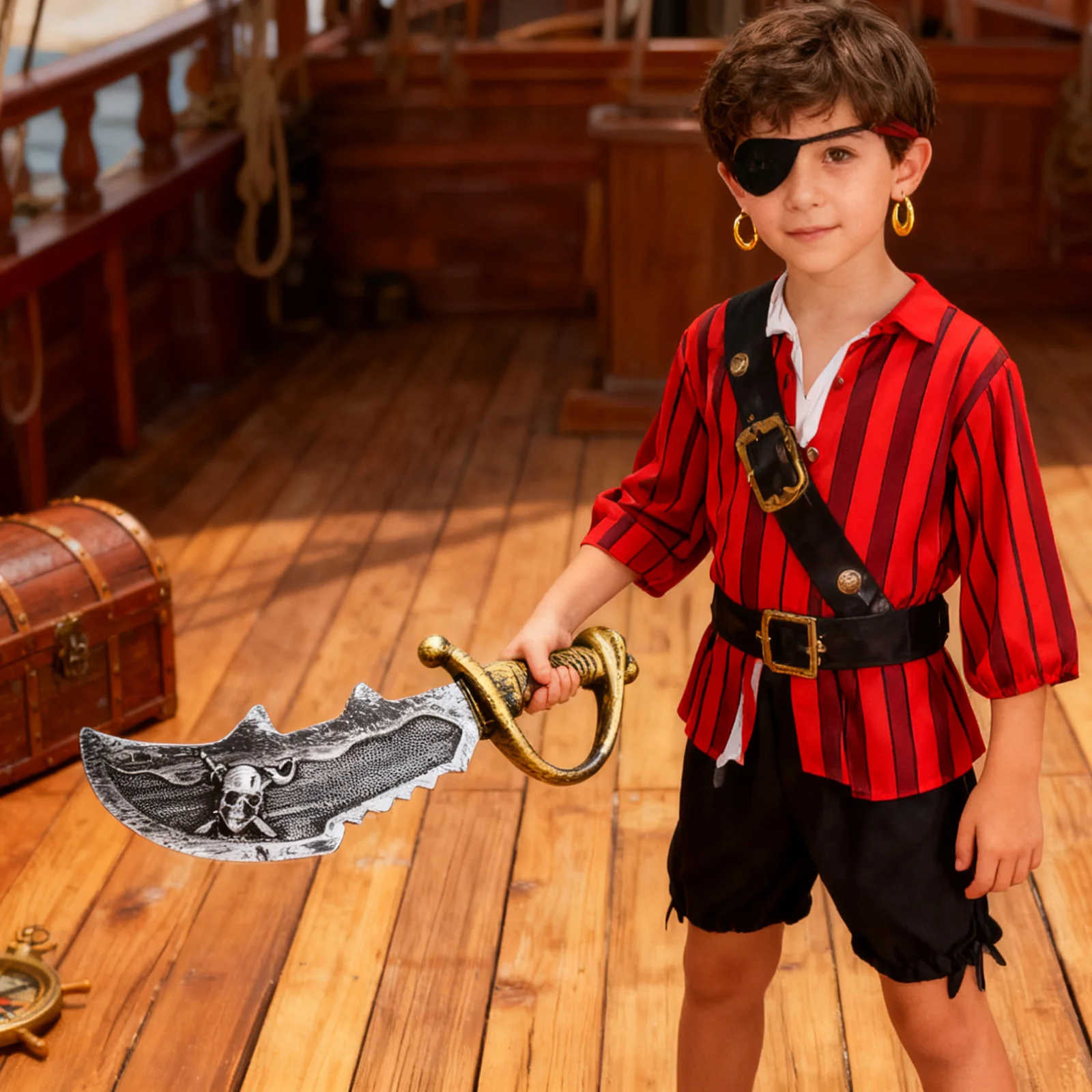 

Pirate Role-Play Sword for Children - Sturdy Plastic Halloween Dress-Up - Enhances Visual Coordination in Pretend Play